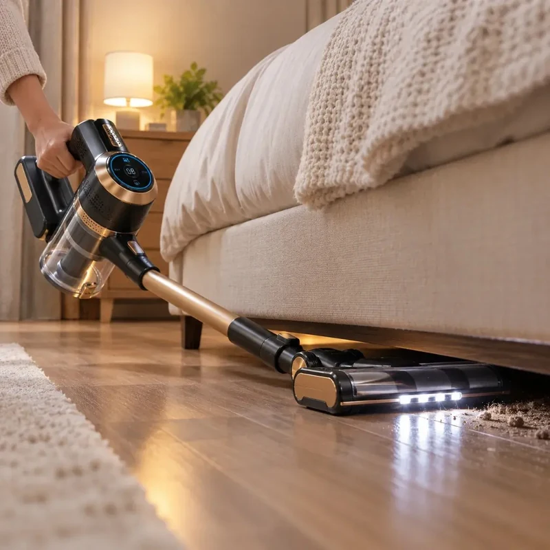 Vacuora aspirapolvere senza fili sotto il letto con fari LED