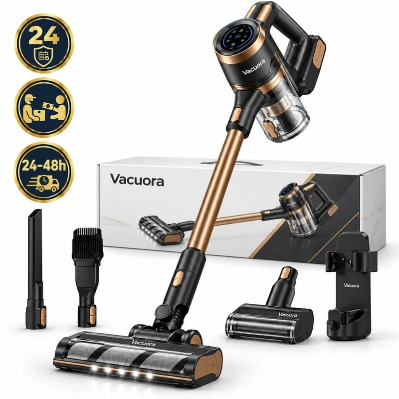 Kit completo Vacuora senza fili con accessori e supporto a muro
